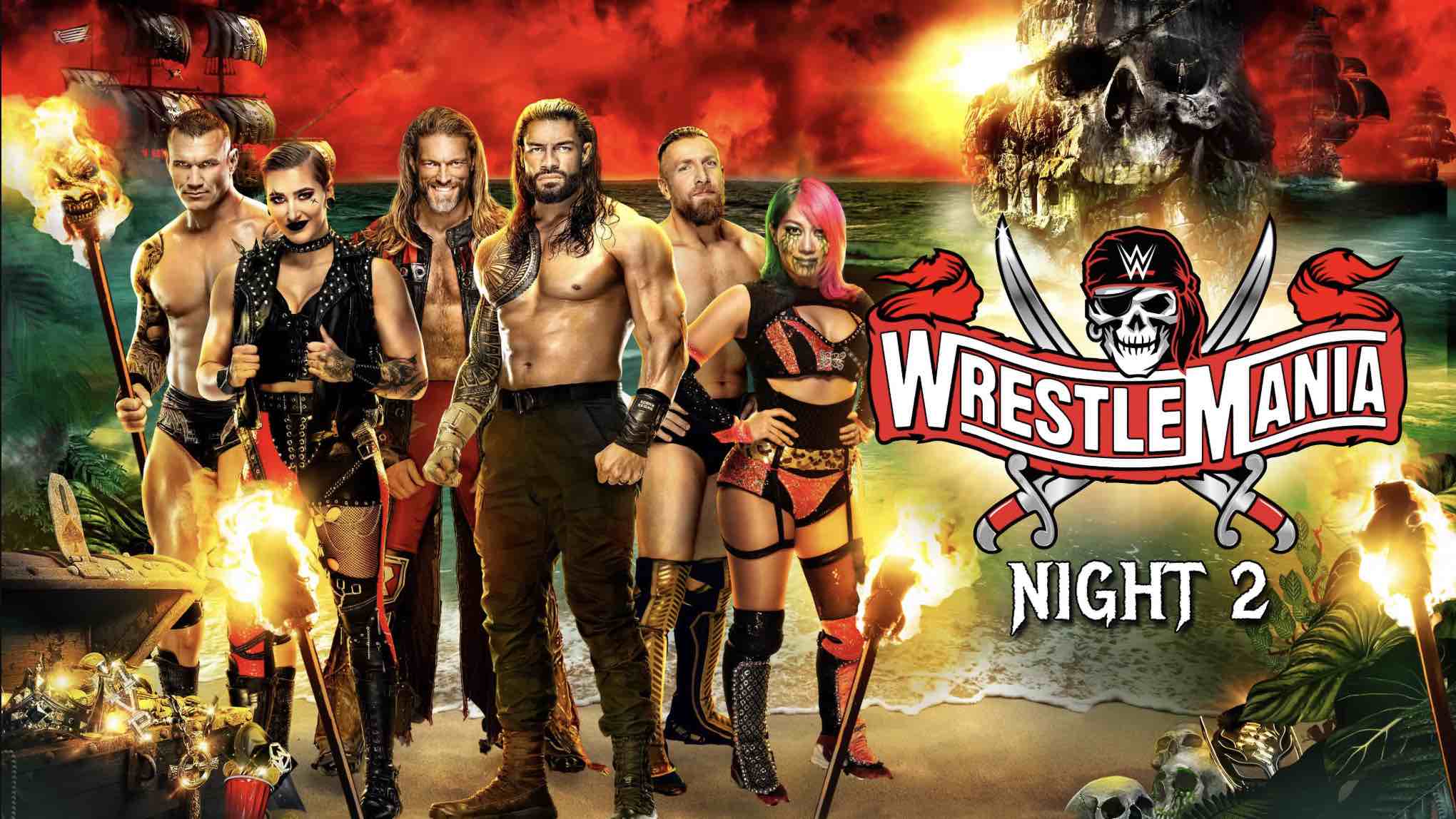 WrestleMania 37 Night 2 Roman Reigns pins Edge and Daniel Bryan