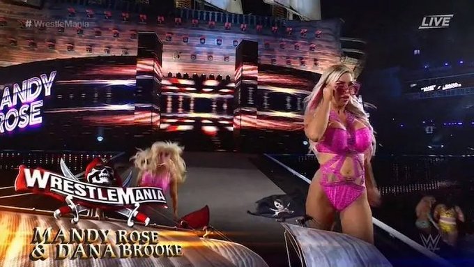 Dana Brooke discusses Mandy Rose slipping at WrestleMania 37, thought fans  were cheering loudly for them