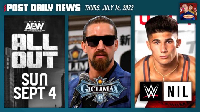 John Pollock & Wai Ting are back to discuss the location for AEW All Out, WWE NIL prospect AJ Ferrari being investigated, the G1 Climax press conference & NXT 2.0 ratings.