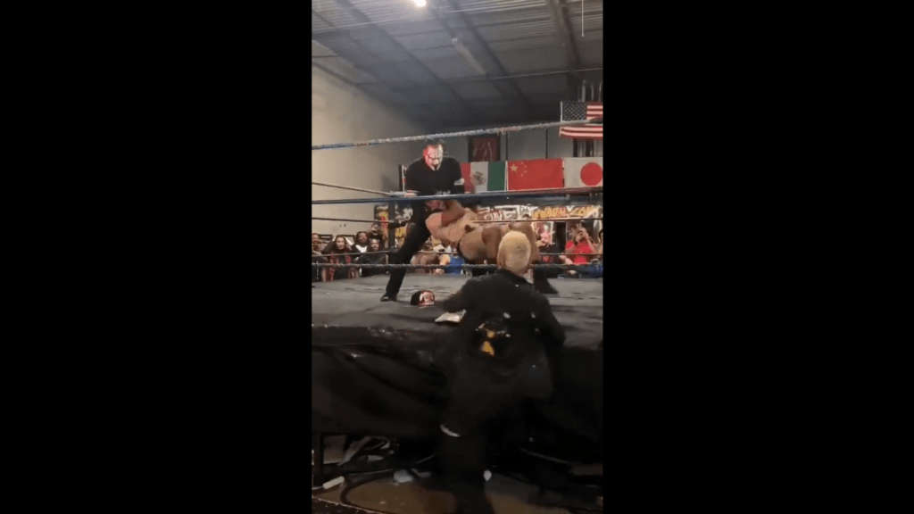 A R. Fox Sting & Darby Allin take out AR Fox at WWA4 wrestling school