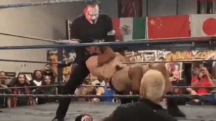 A R. Fox Sting & Darby Allin take out AR Fox at WWA4 wrestling school