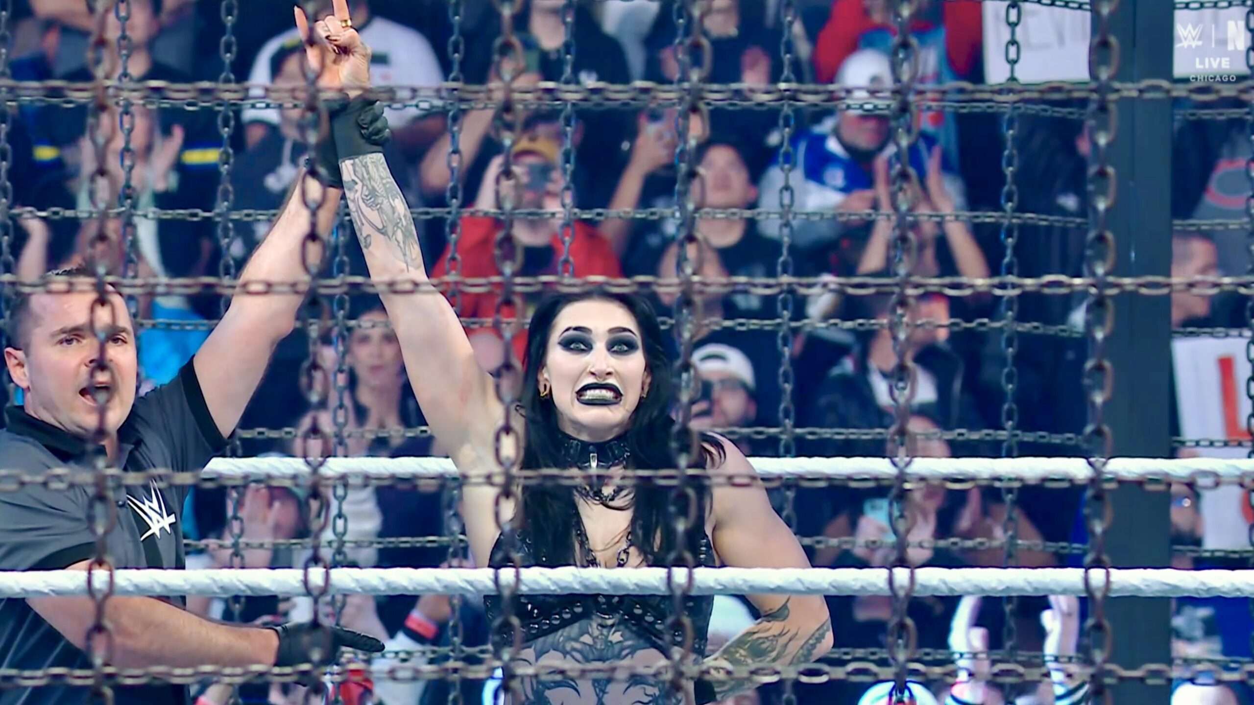 Rhea Ripley wins Women’s Elimination Chamber match to open PLE