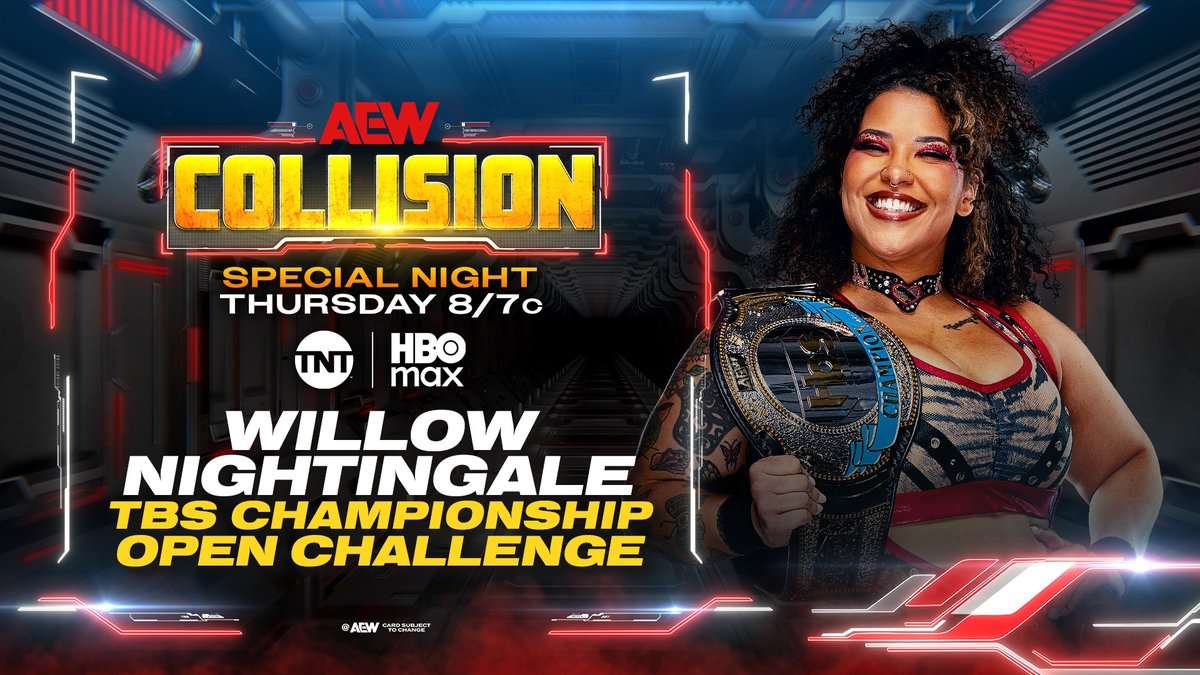 Willow Nightingale TBS open challenge, eight-man tornado tag set for Thursday edition of AEW Collision