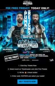 WWE offering ‘Fee Free Friday’ sale for WrestleMania 42 tickets